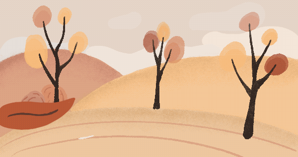 autumn wind and leaves illustrated gif animation